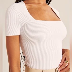 Abercrombie square neck sweater tee